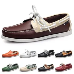 Style09 Мужские модельные туфли из кожи в британском стиле, черные, белые, коричневые, зеленые, желтые, красные, модные, удобные, дышащие, на открытом воздухе, дизайнерская спортивная обувь