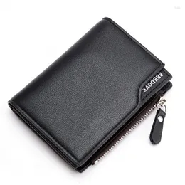 Wallets Wallet For Men Short Casual Carteras Business Foldable PU Leather Billetera Hombre Luxury Small Zipper Coin Pocket Purse