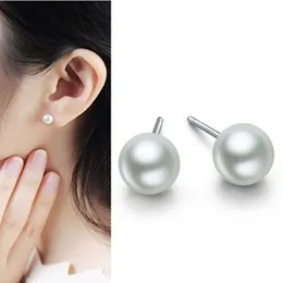 8MM Japanese Korean Jewelry Pearl Beans Simple, Small, and Versatile Ear Studs Earrings