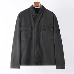 Wysokiej jakości marka Topstoney Męska kurtka 24FW Washed Style British Casual Jacket Classic Hafted Ogad i Mleeve Island Jacket