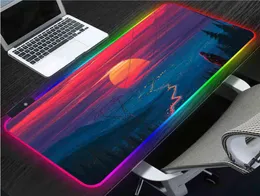 Anime Sunrise Landscape LED USB Gamer Accessories Computer Mat Notebook Countertop Office Mousepad XXL Deco Gaming RGB Mouse Pad A7142451