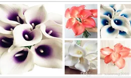Real Touch Pu Calla Lily Flowers Artificial Natual Lookas för Wedding Bridal Bouquet8531365