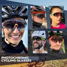 Outdoor Eyewear Pochromic Cycling Sunglasses Men Women Sport Road Mountain Bike Bicycle Glasses Goggle