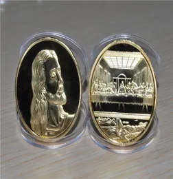 Jezus Ostatnie kolacja Pamiątkowa Moneta Chrześcijańska Gold Silver Promoal Event Commorative Monety Gift Collection3040666