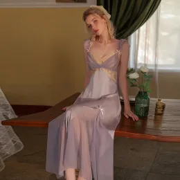 Klänningar kvinnor aftonklänning lång mantel sexig sömnkläder spets nattklänning se genom viktoriansk nattklänning camisole underkläder sömn toppar 2023