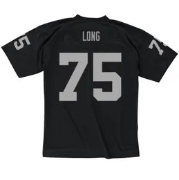 Jersey de futebol costurado 75 Howie Long 1983 malha preta retro rugby jerseys homens mulheres e jovens S-6XL