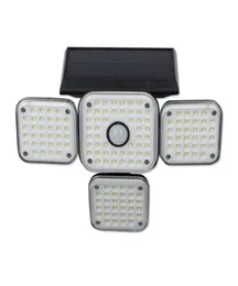 Fyra huvudsolvägglampor 208LED LIGHT PIR Motion Sensor Solar Security Flood Lighting1973362