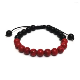 Charm Bracelets Adjustable Man's Onyx Beaded Yoga Mala Energy Red Turquoise Braided Bracelet Holiday Friends Gift Flavor