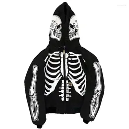 Mens Retro Streetwear Hoodie - Oversized Gothic Zip-Up