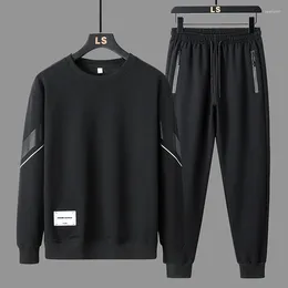 Men's Tracksuits 2024 Fashion Spring Trakcksuit Men Stripe Long Sleeve T Shirt Mens Two Picece Sweatshirt Pants Set Sports Casual 5XL