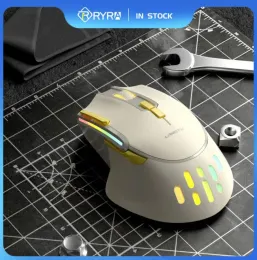 الفئران Ryra 2023 New RGB Bluetooth Mouse Mouse Gaming Gaming Mouse 12800DPI 8Key قابلة للبرمجة المبرمجة للرياضات الإلكترونية للألعاب الفئران الكمبيوتر المحمول