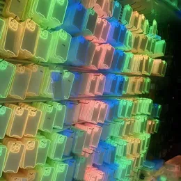 Bling glitter nattljus lysande transparent fluorescerande fall stötsäker klar glöd i det mörka glödande mjuka tpu -omslaget för iPhone 15 14 13 12 11 pro max xr xs x