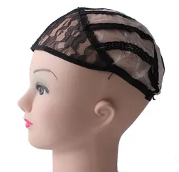 Шапка для парика с половиной кружева спереди для изготовления париков с регулируемым ремешком и плетением волос, эластичные черные куполообразные шапочки для парика2055342