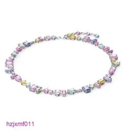 16tf Pendant Necklaces Swarovski Necklace Designer Women Top Quality Flowing Light Colorful Candy Element Crystal Rainbow White