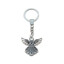 15Pcs lots Alloy Keychain Angel Charms Pendants Key Ring Travel Protection DIY Accessories 38 8x42 5mm A-453f278E