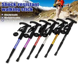 Anti Shock Trekking Pol Ultralight Walking Sticks Justerbara vandringsrotting Teleskop Crutch 4 Sektion Camping Tools 2203011232309