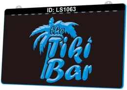 LS1063 Open Tiki Bar Enseigne Lumineuse 3D гравировка Светодиодный световой знак целиком Retail7253931