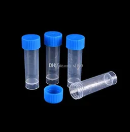 5ml Plastic Test Tubes Blue Screw Caps Small Bottle Vials Storage Vial Container for Lab8047802