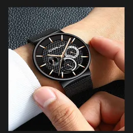 Mens Watches Lige Fashion Top Brand Luxury Quartz Watch Men Casual Slim Mesh Steel Date Waterproof Sport Watch Relogio Masculino Y293u