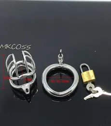 Edelstahl Super Small Male Cock Cage für Erwachsene mit Curve Cock Ring BDSM SexToys Bondage Gürtel Gefängnisvogel MKC0556624699