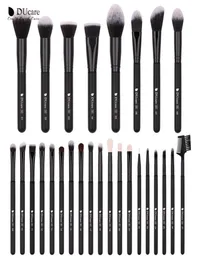 Ducare Black Makeup Brushesセットプロのナチュラルゴートヘアブラシスファンデーションパウダー輪郭アイシャドウメイクアップブラシ2010081298418