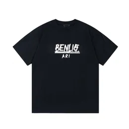 B Home Paris Correct Versione alta Alta qualità 24SS Nuova lettera Stampa graffiti T-shirt versatile per l'acqua unisex s