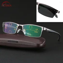 Sunglasses Gafas De Lectura Scober Ultralight Al-mg Frame Tr90 Legs Progressive Multifocal Reading Glasses Bifocal 1 1.5 To 3.25