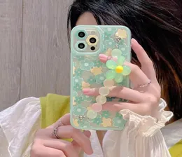phone cases for 11 13 12 pro max 14 XS XR 7 8 plus Ins small fresh green flower hand chain8358043