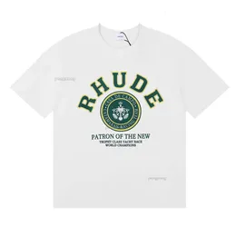 Футболка Rhude Мужская дизайнерская футболка Rhude Shirt Wear Лето с круглым вырезом, поглощающим пот, с короткими рукавами, дышащие хлопковые футболки на открытом воздухе, РАЗМЕР США S-XXL 138