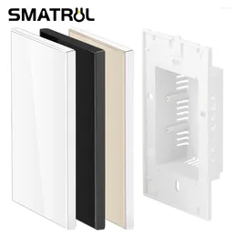 Controllo Smart Home SMATRUL Interruttore da parete decorativo vuoto US Brasile Scatola inferiore in vetro temperato senza funzione Touch Wifi Nero Bianco Oro