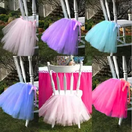 Bord kjol 2st/set tyll tutu stol bordsartiklar för bröllop dekoration baby shower party cover kjol hem textil