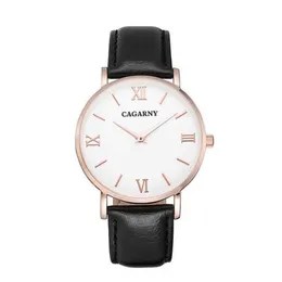 12% rabatt på Watch Watch Cagarny Women Simple Sports Business Quartz Leather Strap Clock Wristwatch Relogio Montre Femme