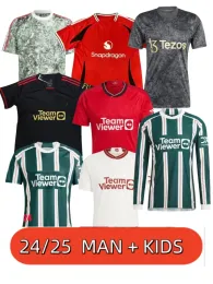 2024 2025 Monte di calcio di Maineooo Mount Casemiro Garnacho Hojlund Rashford Long Full Maniche camicie da calcio 24 25 Eriksen Men Kids Sets Martinez Soccer Jersey