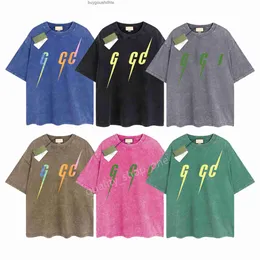 Mens Designer T-Shirt Summer GU Shirts Luxury Brand Vintage Retro Washed Tees Mens Womens Short Sleeve Hip Hop Streetwear Tops Shorts Clothing Clothes G-61