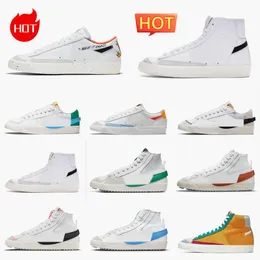 Trenerzy Blazery Mid 77 Wysokie buty swobodne męskie kobiety Niskie Blazery OG Vintage Jumbo Czarno -Białe Blue Czerwony Pine Zielony Arctic Punch Sail Projektant Gum Designer Sneakers V98