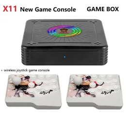 Konsollar Oyun Kutusu X11 Çift Sistem 4K HD 3D Ev Video Oyunu Konsolu Yerleşik 16GB 50000+ Oyunlar Kablosuz Joystick 50 Simülatör PSP/N64