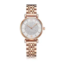 10% rabatt på titta på Women Luxury Casual Diamonds Womens Quartz Montre Femme Clock Rose Gold Stainelss Steel Wristwatch Reloj de Lujo