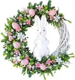 Dekorativa blommor Easter Wreath Flat Printing Egg Garland hänge med hängande dekoration Hemeaster gåva 2024 Decor Party Supplies