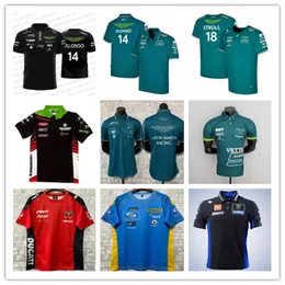 T-shirt da uomo Aston Martin Jersey T-shirt AMF1 Polo 2023 Mens Fernando Alonso T-shirt Formula 1 Racing Suit F1 Camicia MOTO Motorcyc Tees taglia S-XXXL