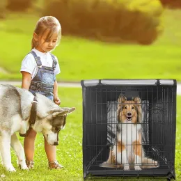 Capa protetora portátil para gaiola de animais de estimação, capa protetora para gaiola de cachorro envolta, portador de cachorro, quente e ventilação