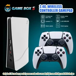 Konsoler P5 Plus Video Game Console 64GB/128GB 40000 Gratis spel HD TV Game Box 5 Två GamePads för PS1/PPSPP/MAME Arcade Gaming Stick