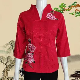 ملابس عرقية نساء تانغ تانغ سنت هانفو Qipao أعلى النمط الصيني Cheongsams المعطف