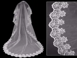 Setwell Cheap WhiteIvory Cathedral Length Lace Edge One Layer Long Wedding Veil Without Comb Wedding Accessory2553732