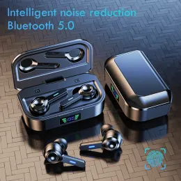 헤드폰 voulao bluetooth 5.0 이어폰 터치 제어 이어 버드 무선 헤드폰 ipx6 방수 헤드셋 마이크폰 소음 취소