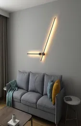 1 pacote de lâmpada de parede longa moderna led luz de parede interior sala estar quarto lâmpada cabeceira decoração casa luminárias preto 7w 10013220743
