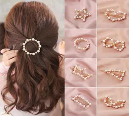 28pclot popularny Korea Fashion Imiti Acryl Pearl Hair Clip Snap Barrettes Kobiet dziewczyna ręcznie robione perłowe kwiaty do włosów Access8216844