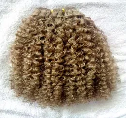 nuove estensioni dei capelli umani vergini brasiliani remy ricci crespi trama dei capelli castano medio biondo scuro color5168034