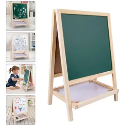 Stand Chalk Board Sign Folding Double Sided Writing Erasable Målning Doble Ritning Blackboard Child 240227