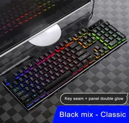 Speltangentbord och mus trådbunden bakgrundsbelysning Mekanisk känsla Keyboard Gamer Kit Led Backbellit Gaming Mouse Set för PC Laptop4091591