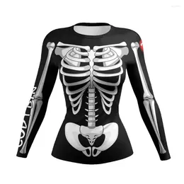 Kadın Tişörtleri Cody Lundin Kafatası Baskı 3D Sıkıştırma Üstü Kadın MMA Jitsu T-Shirt Hızlı kuruyan güneş kremi sıska bjj Rashguard Kadın Yoga